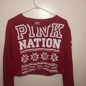 pink crop top and leggings set